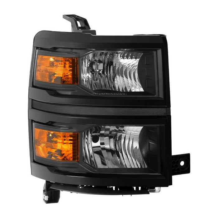 ( POE ) Chevy Silverado 1500 2014-2015 (Fit 2014 new body style models only; Does not fit HD models) Black Passenger Side Headlight -OEM Right
