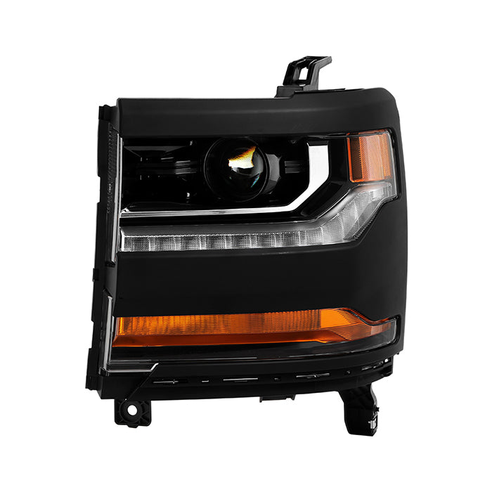 ( POE ) Chevy Silverado 1500 16-18 Xenon HID Models Only ( Do Not Fit 2500HD 3500HD and Factory LED Headlight Models ) OEM Style Driver Side Headlight - Low Beam-D5S(Not Included) ; High Beam-D5S(Not Included) ; Signal-7443(Not included) - Black Left