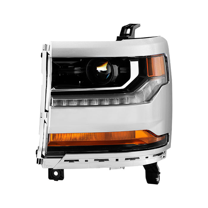( POE ) Chevy Silverado 1500 2016-2018 Xenon HID Models Only ( Do Not Fit 2500HD 3500HD and Factory LED Headlight Models ) OEM Style Driver Side Headlight - Low Beam-D5S(Not Included) ; High Beam-D5S(Not Included) ; Signal-7443(Not included) - Left