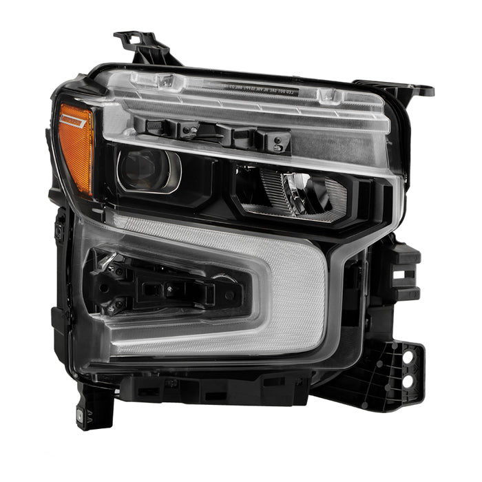 ( POE ) Chevy Silverado 22-24 1500 (Trail Boss  RST W/ RALLY EDITION) LED reflector with LED signature DRL and Amber tracer animation Black Bezel Headlight - OE Black Right