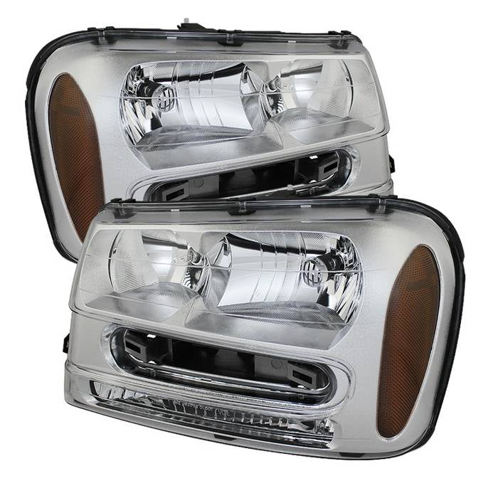 ( OE ) Chevy Trailblazer 02-09 Crystal Headlights - Chrome