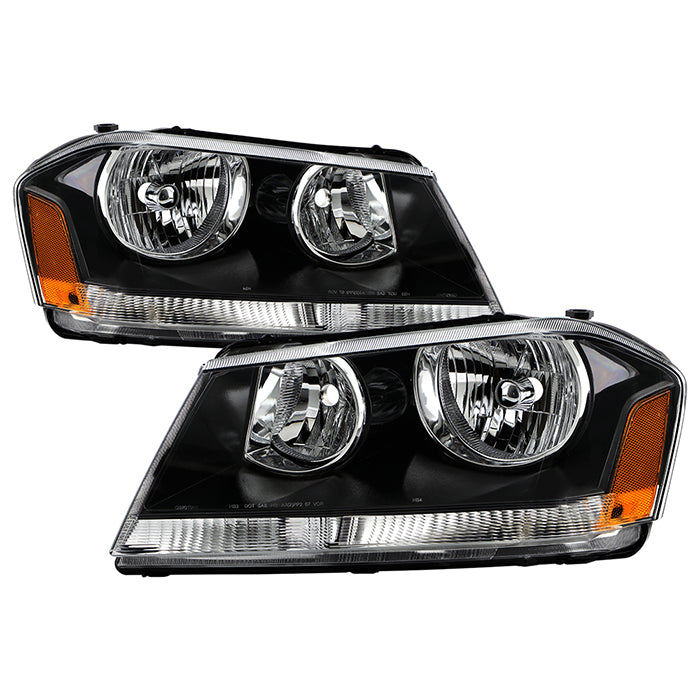 ( Akkon ) Dodge Avenger 08-17 Crystal Headlights - Low Beam-HB4(Included) ; High Beam-HB3(Included) ; Signal-3457NAK(Included) - Black
