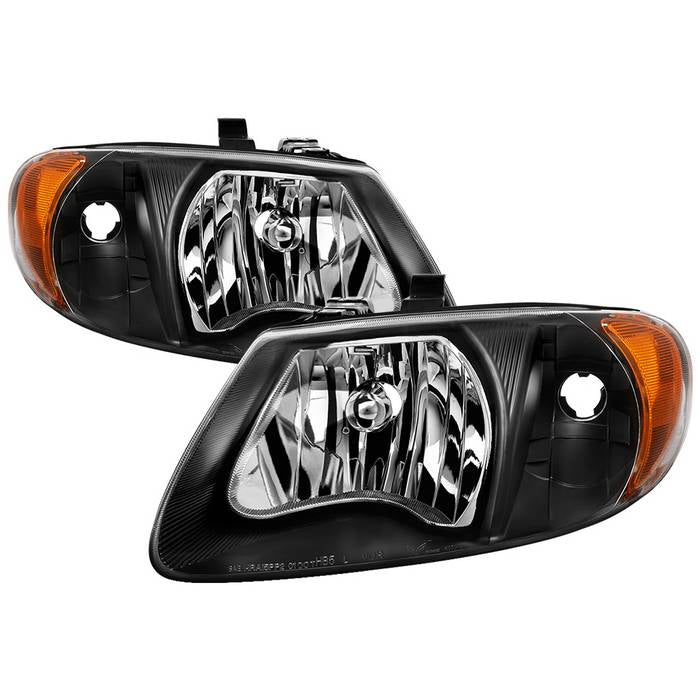( Akkon ) Dodge Caravan & Grand Caravan 01-07 / Chrysler Town & Country (except ‘05-07 119 inch  long wheel base) 01-07 / Chrysler Voyager & Grand Voyager 01-03 Crystal Headlights - Black