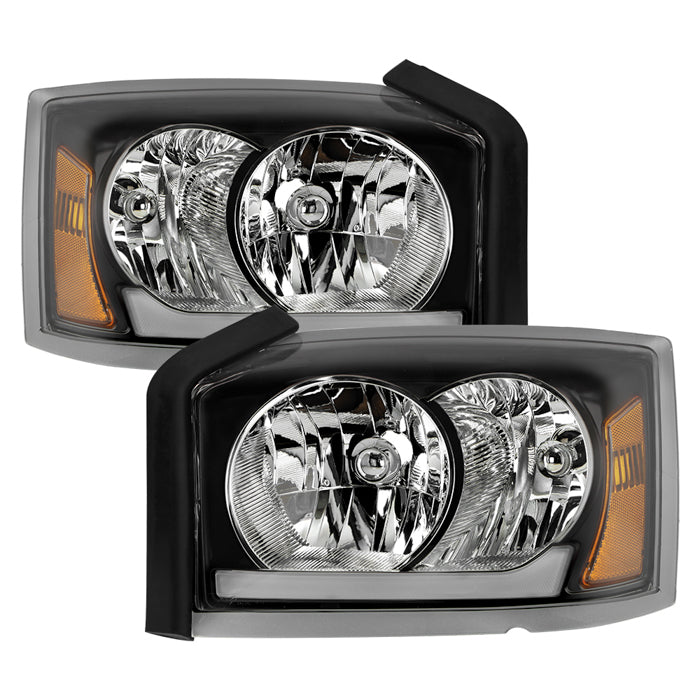 ( Akkon ) Dodge Dakota 05-07 DRL LED Light Bar Headlights - Black