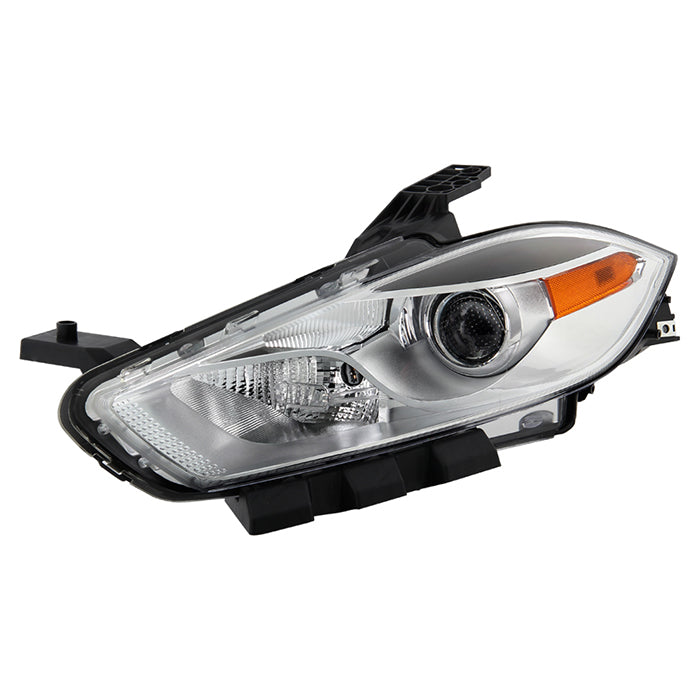 ( OE ) Dodge Dart 13-16 Halogen Only ( Not Fit HID models ) Driver Side Projector Headlight - Low Beam-9102(Not Included) ; High Beam-9012(Not Included) ; Signal-7443NA(Included) - OE Chrome Left