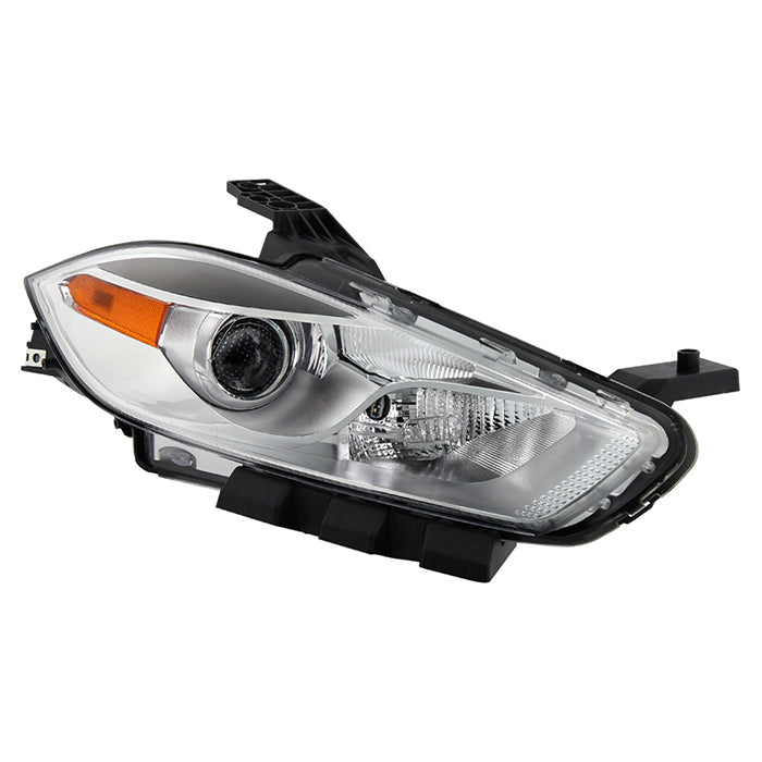 ( OE ) Dodge Dart 13-16 Halogen Only ( Not Fit HID models ) Passenger Side Projector Headlight - Low Beam-9102(Not Included) ; High Beam-9012(Not Included) ; Signal-7443NA(Included) - OE Chrome Right