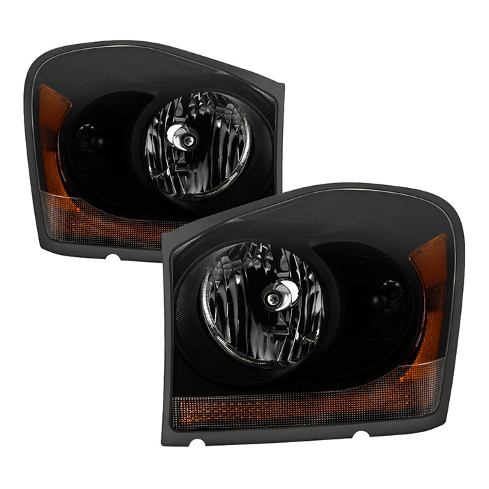 ( Akkon ) Dodge Durango 04-06 OEM Headlamps - Low Beam-H13(Not Inclided) ; High Beam-H13(Not Included) ; Signal-3157A(Included) ; Parking-194(Included) - Black Smoked