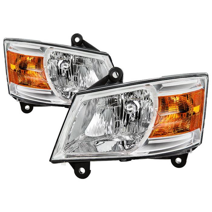 ( Akkon ) Dodge Grand Caravan 08-10 OEM Style Headlight -Low Beam-H13(Not Included) ; High Beam-H13(Not Included) ; Signal-3057(Included) - Chrome