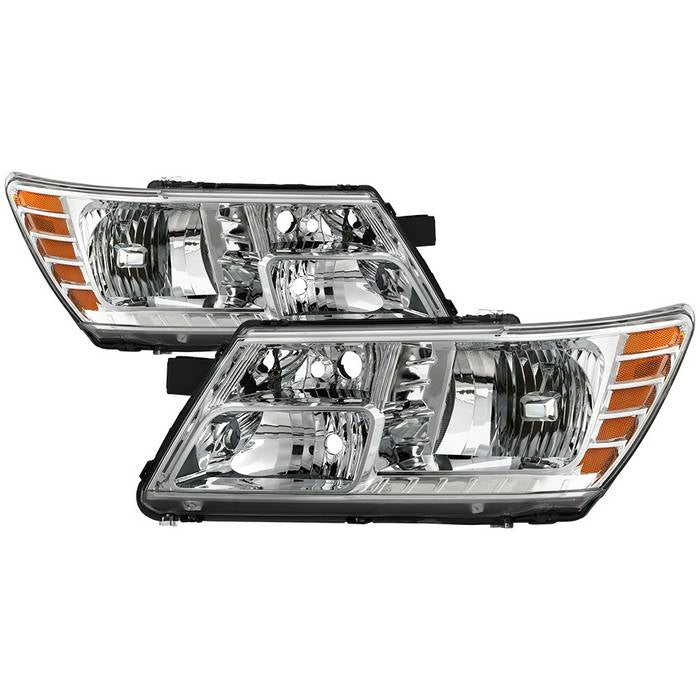 ( OE ) Dodge Journey 2009-2020 without Black Trim OEM Style Headlights - Low Beam-HB4(Not Included) ; High Beam-HB3(Not Included) ; 3757A(Not Included) - Chrome