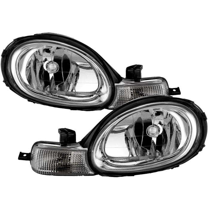 ( OE ) Dodge Neon 00-02 OEM Style Headlights with Signal Lights - Set - Chrome
