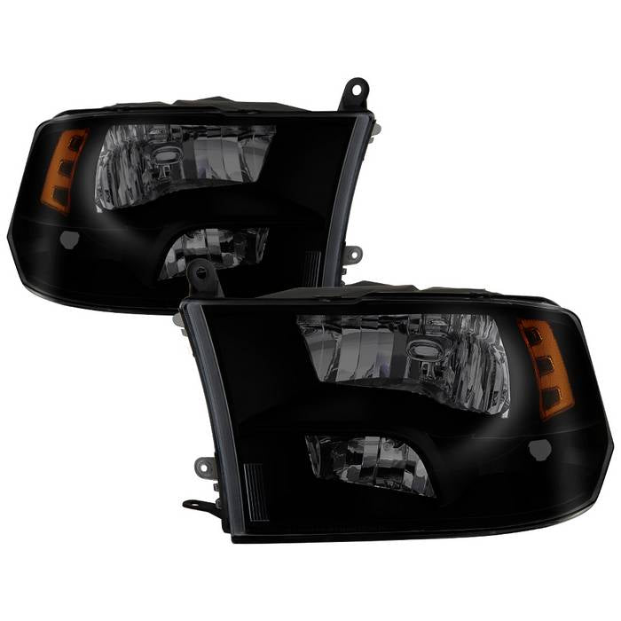 ( POE ) Dodge Ram 1500 09-18 / Ram 2500 3500 10-19 Halogen Models ( Don‘t Fit factory projector LED style)  OEM Style Headlights - Low Beam-H11(Included) ; High Beam-9005(Included) ; Signal-3157NA(Not Included) - Black Smoke