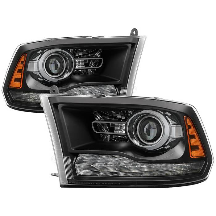 ( POE ) Dodge Ram 1500 2013-2018/ Ram 2500/3500 2013-2019 Halogen Models ( Only Fit Models with factory projector LED style)  OEM Style Headlights - Low beam-H7(Included) ; High Beam-9005(Included) ; Signal-LED(Included) - Black