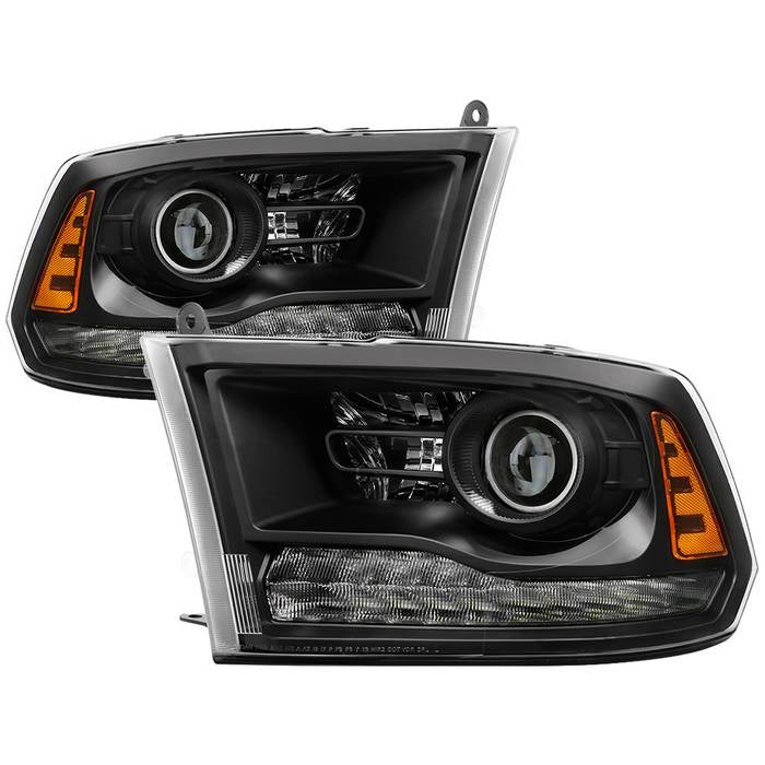 ( POE ) Dodge Ram 1500 2013-2018/ Ram 2500/3500 2013-2019 Halogen Models ( Only Fit Models with factory projector LED style)  Proejctor Headlights - Low beam-H7(Included) ; High Beam-9005(Included) ; Signal-LED(Included) -  Black