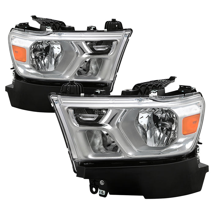 ( POE ) Dodge Ram 1500 19-21 (Fit Trademan / Big Horn) OE Halogen Crystal Headlights - Chrome