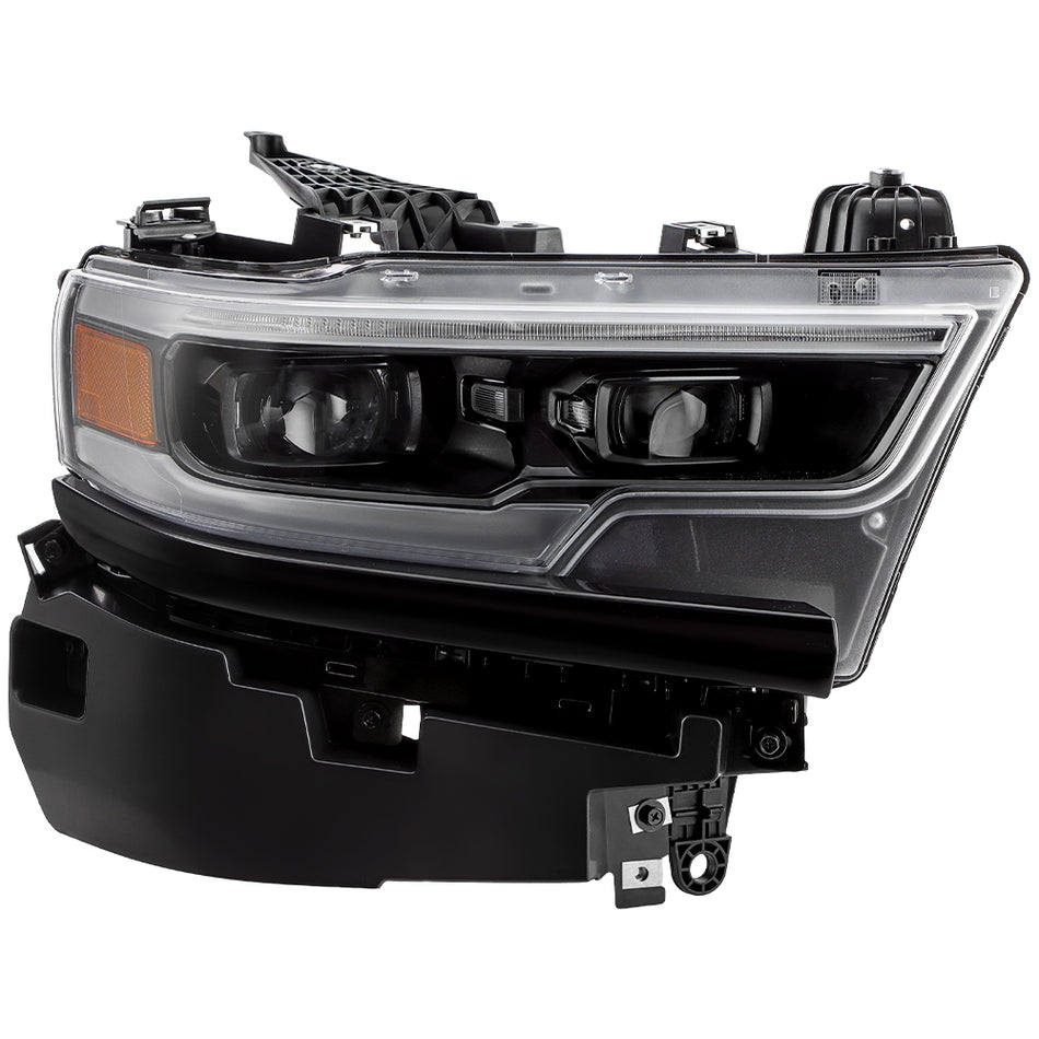 ( POE ) Dodge RAM 1500 19-24 Full LED with Balaster w/AFS Dual Projector Headlight - Black Right