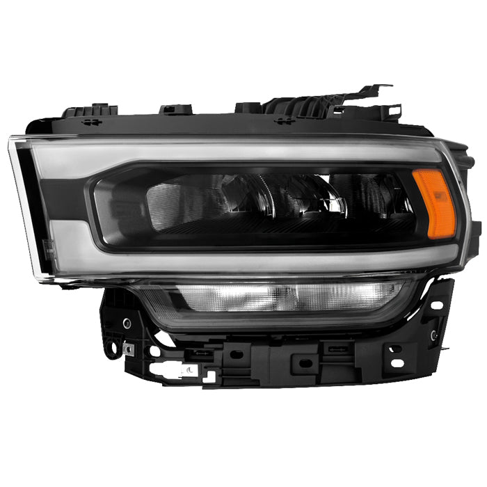 ( POE ) Dodge Ram 2500/3500 HD 19-24 w/Halogen Signal Black Bezel LED Reflector Headlight - OE Left