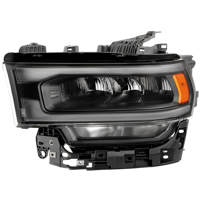 ( POE ) Dodge Ram 2500/3500 HD 19-24 w/Halogen Signal Black Bezel LED Reflector Headlight - OE Left