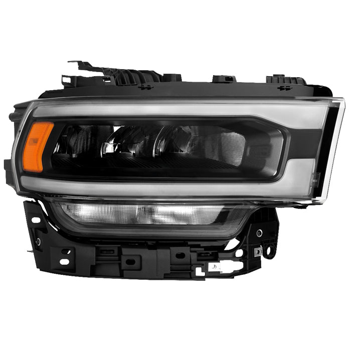 ( POE ) Dodge Ram 2500/3500 HD 19-24 w/Halogen Signal Black Bezel LED Reflector Headlight - OE Right