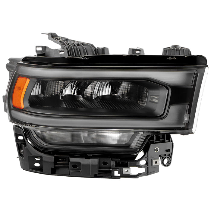( POE ) Dodge Ram 2500/3500 HD 19-24 w/Halogen Signal Black Bezel LED Reflector Headlight - OE Right