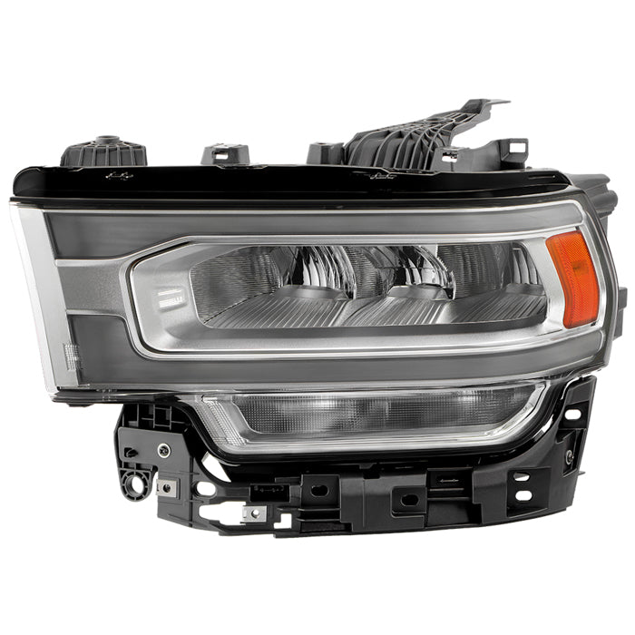 ( POE ) Dodge Ram 2500/3500 HD 19-24 w/Halogen Signal Chrome Bezel LED Reflector Headlight - OE Left