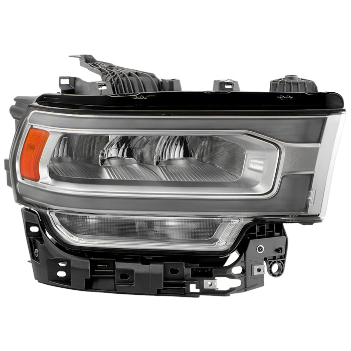 ( POE ) Dodge Ram 2500/3500 HD 19-24 w/Halogen Signal Chrome Bezel LED Reflector Headlight - OE Right