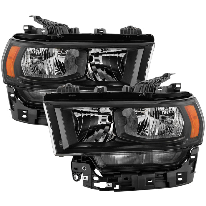 ( POE ) Dodge Ram 2500 Black Bezel Halogen Headlight - OE SET