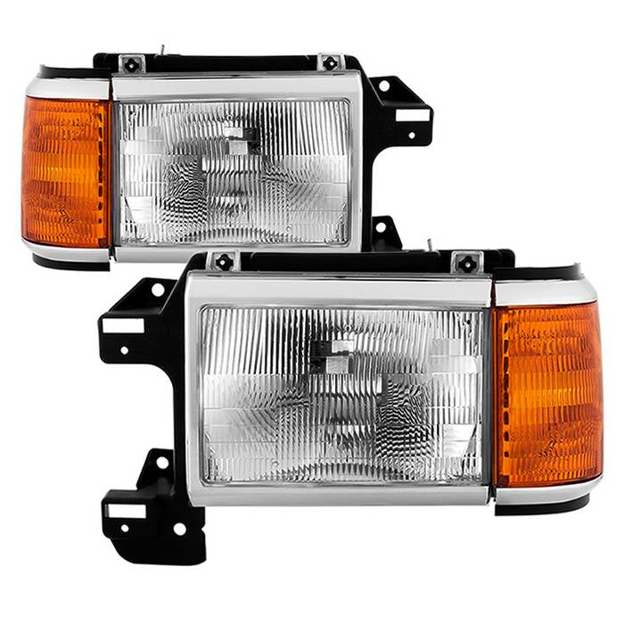 ( Akkon ) Ford Bronco F150 F250 F350 F450 1987-1991 OEM Style Headlights - Chrome