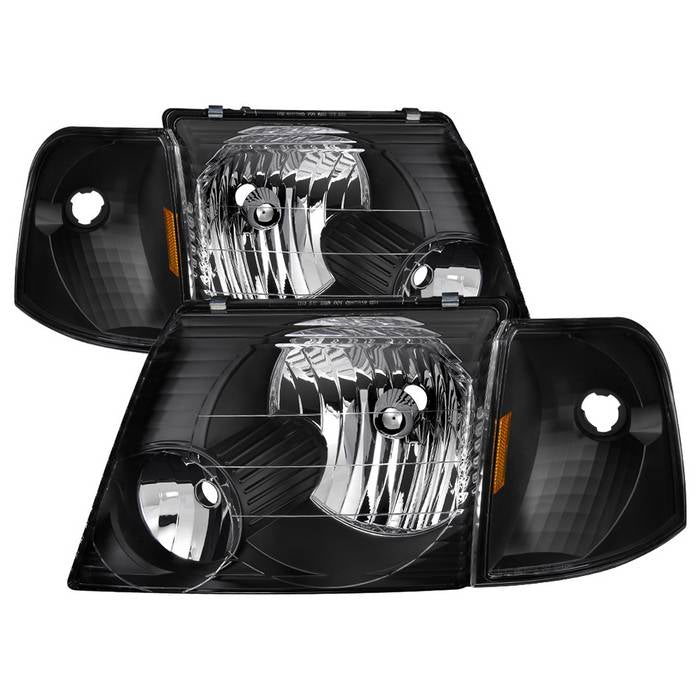 ( xTune ) Ford Explorer 02-05 4dr ( Won‘t fit Explorer Sport and Sport Trac Models ) OEM Style Headlights With Corner 4pcs sets - Black