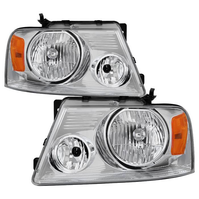 ( POE ) Ford F150 04-08 Amber Crystal Headlights - Chrome
