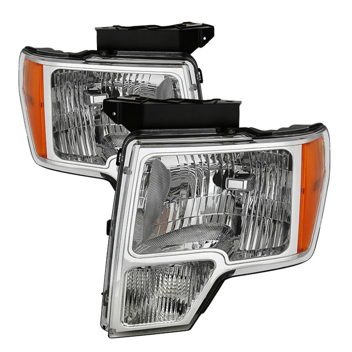 ( POE ) Ford F150 09-14 Amber Crystal Headlights - Chrome