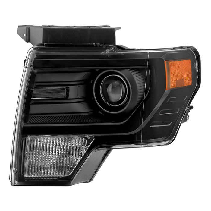 ( POE ) Ford F150 13-14 Black Housing HID Projector Headlight - OE Black Left