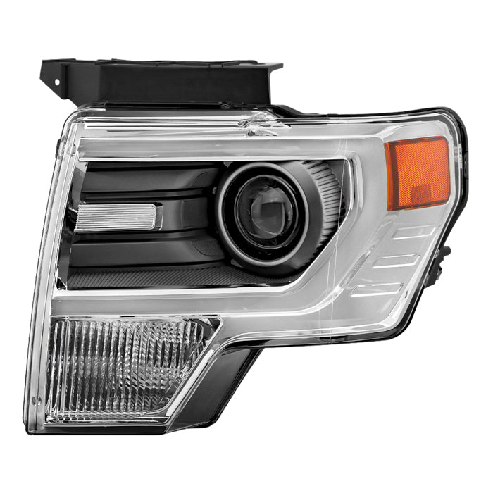 ( POE ) Ford F150 13-14 Chrome w/Grey Housing HID Projector Headlight - OE Left
