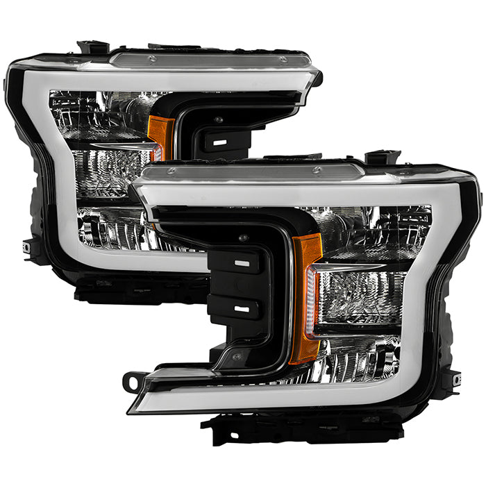 ( xTune ) Ford F150 18-20 (XL XLT Lariat Model) w/LED DRL Halogen Headlight - Low Beam-H11(Included) ; High Beam-HB3(Included) ; Signal-7444NA(Included) - Black