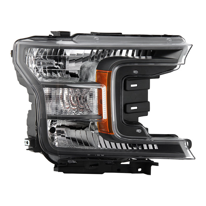 ( POE ) Ford F150 18-20 (XL XLT Lariat Model) Halogen Headlight Light - Low Beam-H11(Included) ; HB3(Included) ; Signal-7444NA(Included) - OE Black Right