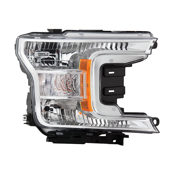 ( POE ) Ford F150 18-20 (XL XLT Lariat Model) Halogen Headlight Light - Low Beam-H11(Included) ; High Beam-HB3(Included) ; Signal-7444NA(Included) - OE Chrome Right