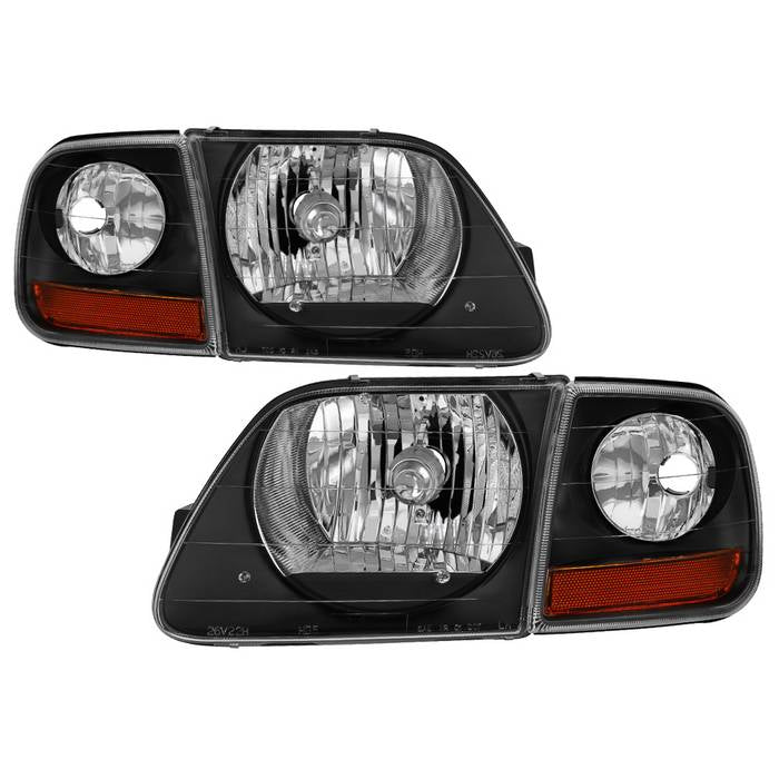 ( Akkon ) Ford F150 97-03 / Expedition 97-02 OEM Style Headlights With Corner 4pcs sets - Black