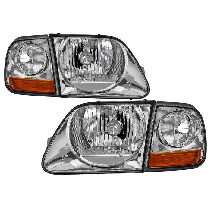 ( Akkon ) Ford F150 97-03 / Expedition 97-02 OEM Style Headlights With Corner 4pcs sets - Chrome