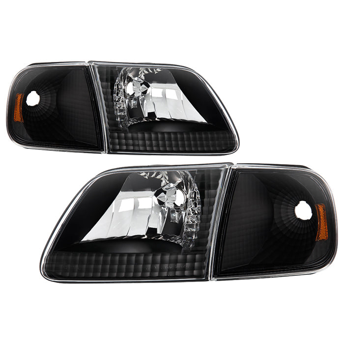 ( xTune ) Ford F150 97-03 / Expedition 97-02 Crystal Headlights w/Corner - Black
