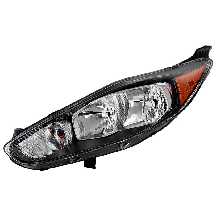 ( POE ) Ford Fiesta 14-18 Halogen OE Headlights -  Low Beam-H11(Not Included) ; H1(Not Included); Signal-357NA(Included) - Black Left