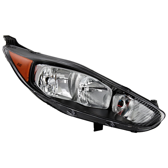( POE ) Ford Fiesta 14-18 Halogen OE Headlights -  Low Beam-H11(Not Included) ; H1(Not Included); Signal-357NA(Included) - Black Right