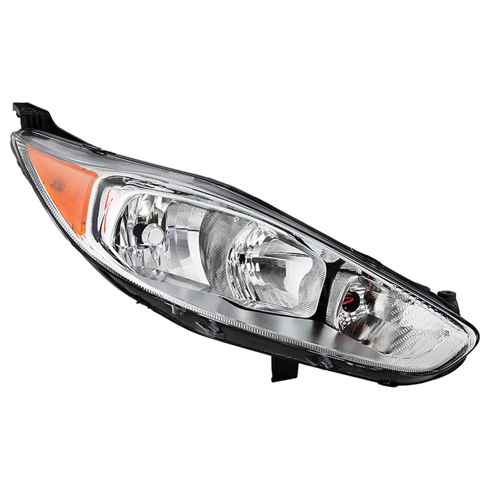( POE ) Ford Fiesta 14-18 Halogen OE Headlights -  Low Beam-H11(Not Included) ; H1(Not Included); Signal-357NA(Included) - Chrome Right