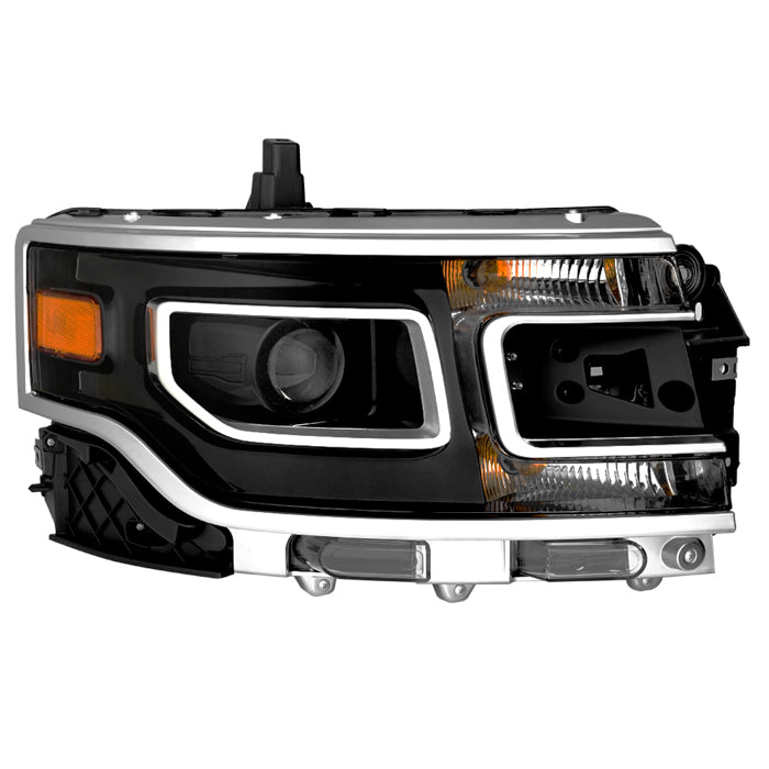 ( POE ) Ford Flex 13-19 Xenon HID D3S w/LED DRL Black Housing w/Chrome Trim Projector Headlight - OE Right