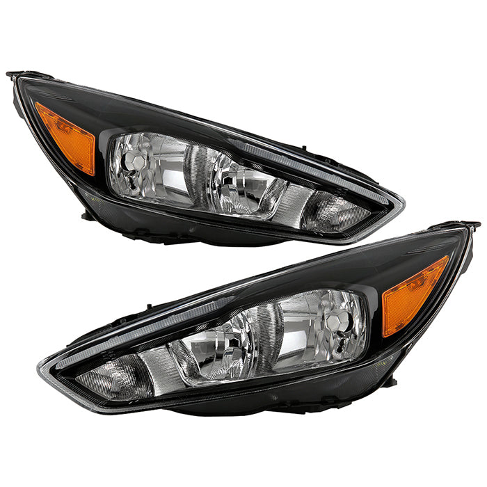 ( POE ) Ford Focus 15-18 Halogen All Model (w/Adapter) Halogen Headligths - Low Beam-H11(Not Included) ; High Beam-H1(Not Included) ; Signal-PY21W(Included) - Black