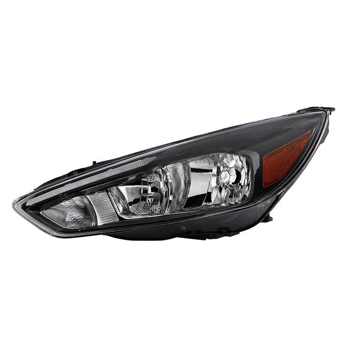 ( POE ) Ford Focus 15-18 Halogen w/LED DRL only Headligths - Low Beam-H11 (Not Included) ; High Beam-H1(Not Included) ; Signal-PY21W(Included) - OE Black Left
