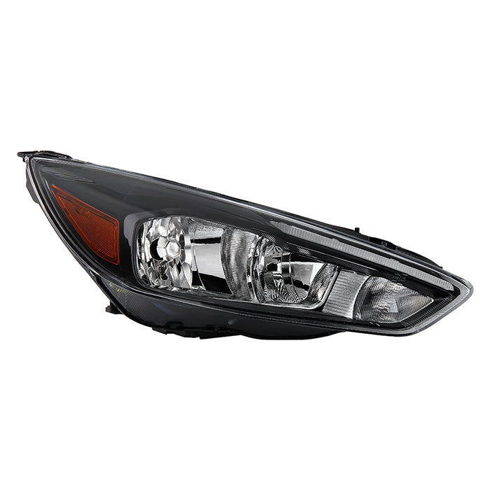 ( POE ) Ford Focus 15-18 Halogen w/LED DRL only Headligths - Low Beam-H11 (Not Included) ; High Beam-H1(Not Included) ; Signal-PY21W(Included) - OE Black Right