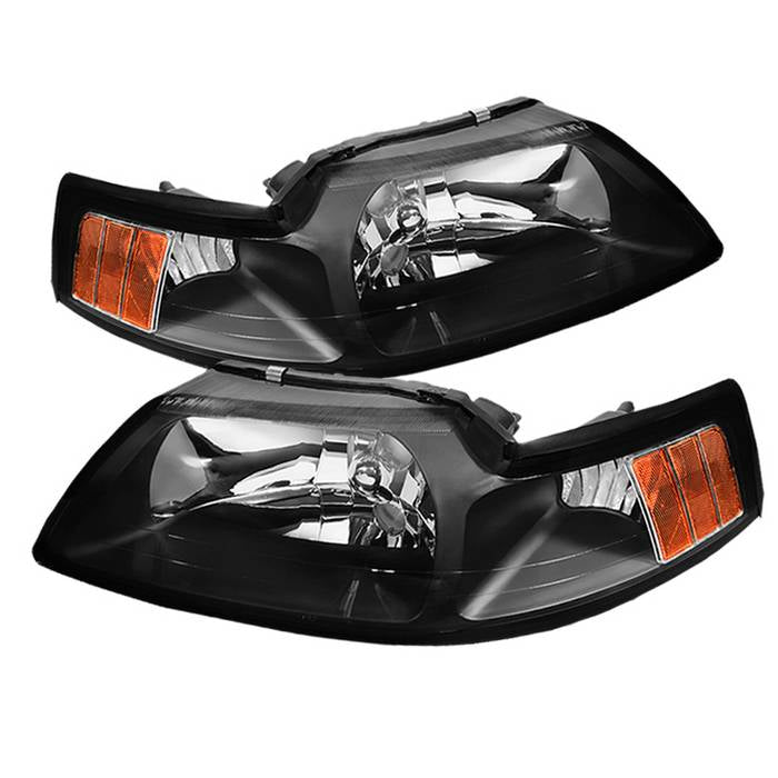 ( OE ) Ford Mustang 99-04 OEM Amber Headlights - Black