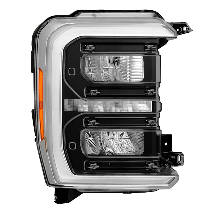 ( POE ) Ford F250 / F350 SuperDuty 23-25 Full LED Reflector Black Housing w/LED DRL Headlight - OE Right