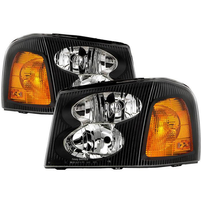 ( Akkon ) GMC Envoy 02-09 / Envoy XL 02-06 / Envoy XUV 04-05 OEM Style Headlights - Low Beam-HB4(Not Included) ; High Beam-HB3(Not Included) ; Signal-3457(Not Included) - Black