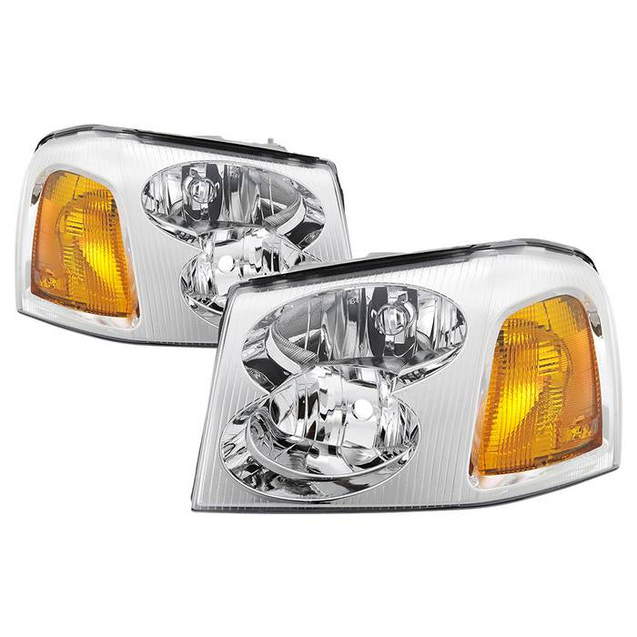 ( Akkon ) GMC Envoy 02-09 / Envoy XL 02-06 / Envoy XUV 04-05 OEM Style Headlights - Low Beam-HB4(Not Included) ; High Beam-HB3(Not Included) ; Signal-3457(Not Included) - Chrome