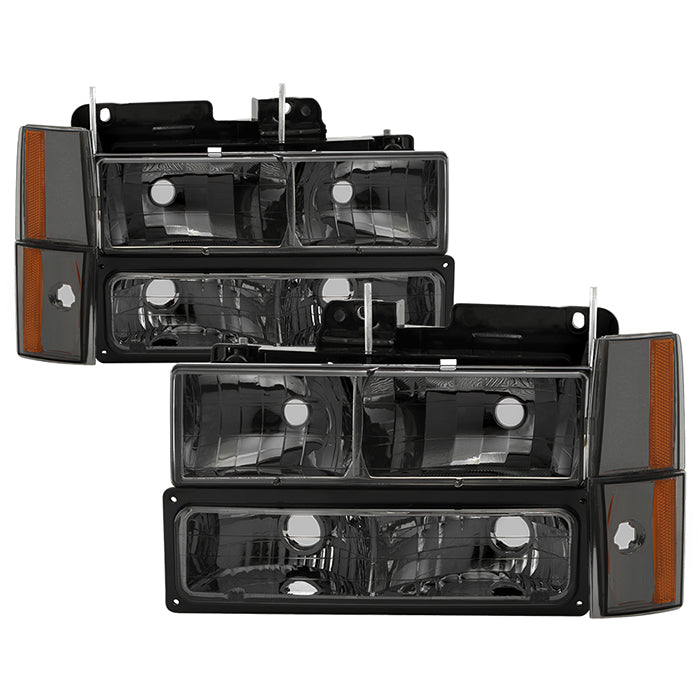 ( xTune ) 88–93 Chevy/GMC C/K 1500–3500, Silverado, Suburban, Sierra, 92–93 Blazer/Yukon (For models w/o sealed beam) Crystal Headlights W/ Corner & Bumper - Low Beam-9006(Included) ; High Beam-9005(Included) ; Signal-2357NA(Not Included) - Smoke